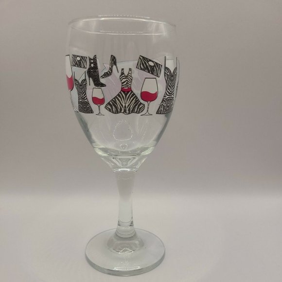 Girls Gone Wild Wine Glass, Bachelorette Girl's Night Zebra Print - Picture 3 of 4
